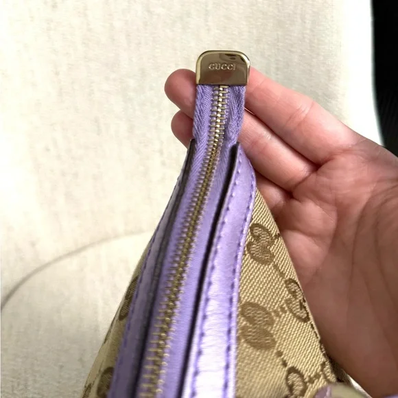 Authentic Gucci tote bag brown monogram canvas purple leather - Picture 12 of 16